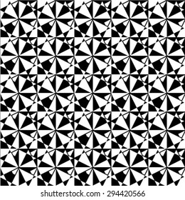 Black and white geometric seamless pattern, abstract background.