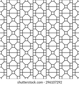 Black and white geometric seamless pattern, abstract background, vector