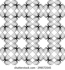 Black and white geometric seamless pattern, abstract background, vector