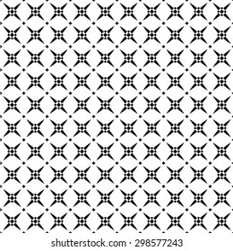 Black and white geometric seamless pattern, abstract background, vector