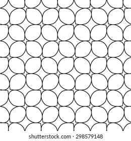Black and white geometric seamless pattern, abstract background, vector
