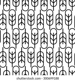 Black and white geometric seamless pattern, abstract background, vector
