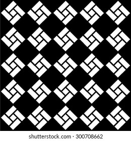 Black and white geometric seamless pattern, abstract background, vector