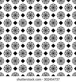 Black and white geometric seamless pattern in modern stylish. Abstract background. Vector seamless pattern.