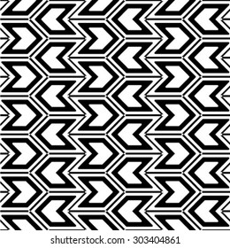 Black and white geometric seamless pattern, abstract background, vector
