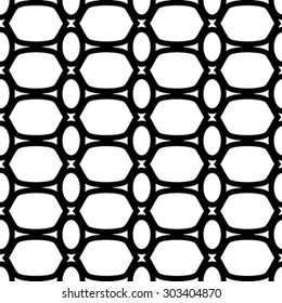 Black and white geometric seamless pattern, abstract background, vector