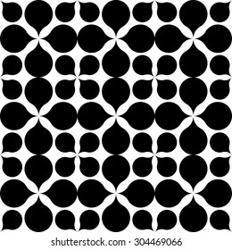 Black And White Geometric Seamless Pattern. Abstract Background. Vector Seamless Pattern.