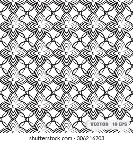 Black and white geometric seamless pattern. Abstract background. Vector seamless pattern.