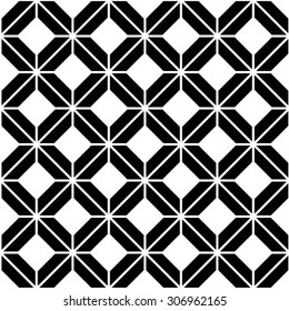 Black and white geometric seamless pattern with triangle, abstract background, vector.