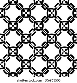Black and white geometric seamless pattern with diamond. Abstract background. Vector seamless pattern.