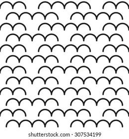 Black and white geometric seamless pattern, abstract background, vector