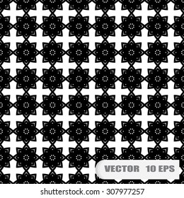 Black and white geometric seamless pattern. Abstract background. Vector seamless pattern.