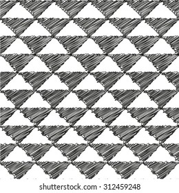 Black and white geometric seamless pattern, abstract background, vector