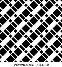 Black and white geometric seamless pattern, abstract background, vector