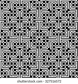 Black and white geometric seamless pattern in modern stylish. Abstract background. Vector seamless pattern.