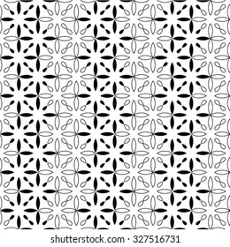 Black and white geometric seamless pattern, abstract background, vector