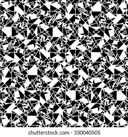 Black and white geometric seamless pattern with triangle, abstract background, vector.