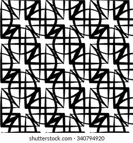 Black and white geometric seamless pattern in modern stylish. Abstract background. Vector seamless pattern.
