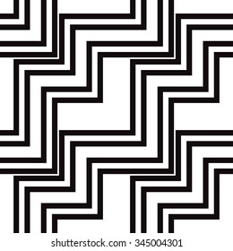 Black and white geometric seamless pattern. Simple regular background. Vector illustration with herringbone or zigzag