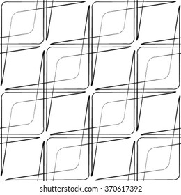 Black and white geometric seamless pattern, abstract background, vector