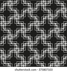Black and white geometric seamless pattern in modern stylish. Abstract background. Vector seamless pattern.