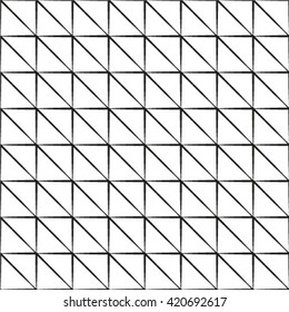 Black and white geometric seamless pattern with triangle, abstract background, vector.