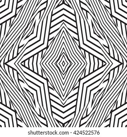 Black and white geometric seamless pattern. Simple regular background. Vector illustration