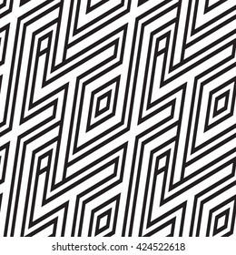 Black and white geometric seamless pattern. Simple regular background. Vector illustration 
