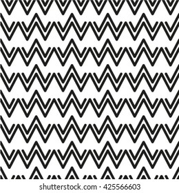 Black and white geometric seamless pattern with triangle, abstract background, vector.