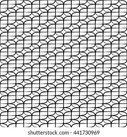 Black and white geometric seamless pattern, abstract background, vector