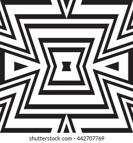 Black and white geometric seamless pattern. Simple regular background. Vector illustration