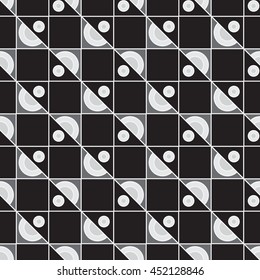 Black and white geometric seamless pattern.