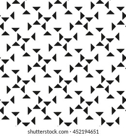 Black and white geometric seamless pattern with triangle, abstract background, vector.