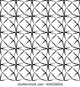 Black and white geometric seamless pattern, abstract background, vector