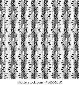Black and white geometric seamless pattern with line, abstract background, vector, illustration.