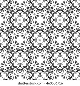 Black and white geometric seamless pattern in modern stylish. Abstract background. Vector seamless pattern.