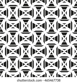 Black and white geometric seamless pattern with triangle, abstract background, vector.