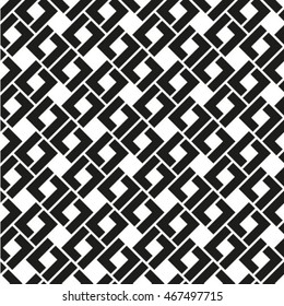 Black and white geometric seamless pattern, abstract background, vector.