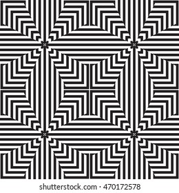 Black and white geometric seamless pattern. Simple regular background. Vector illustration