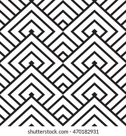 Black and white geometric seamless pattern. Simple regular background. Vector illustration