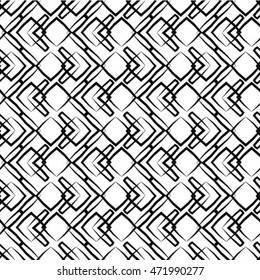 Black and white geometric seamless pattern in modern stylish. Abstract background. Vector seamless pattern.