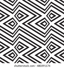 Black and white geometric seamless pattern. Simple regular background. Vector illustration