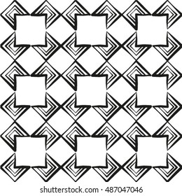Black and white geometric seamless pattern in modern stylish. Abstract background. Vector seamless pattern.