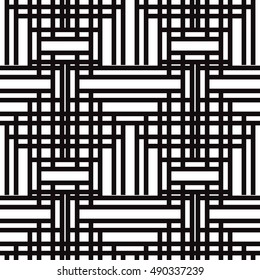 Black and white geometric seamless pattern. Simple regular background. Vector illustration