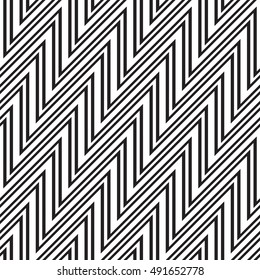 Black and white geometric seamless pattern. Simple regular background. Vector illustration with zigzag