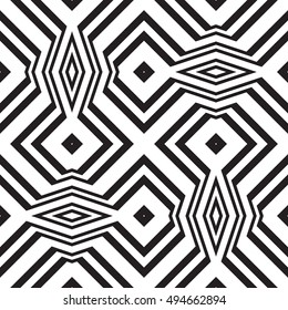Black and white geometric seamless pattern. Simple regular background. Vector illustration