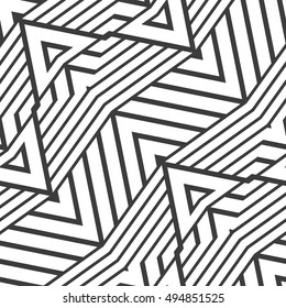 Black and white geometric seamless pattern. Simple regular background. Vector illustration