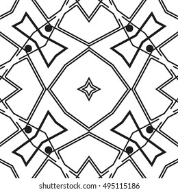 Black and white geometric seamless pattern. Simple regular background. Graphic vector illustration