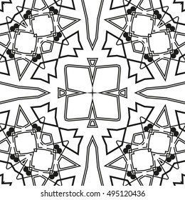 Black and white geometric seamless pattern. Simple regular background. Graphic vector illustration