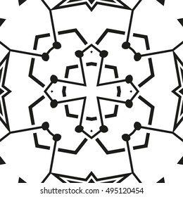 Black and white geometric seamless pattern. Simple regular background. Graphic vector illustration